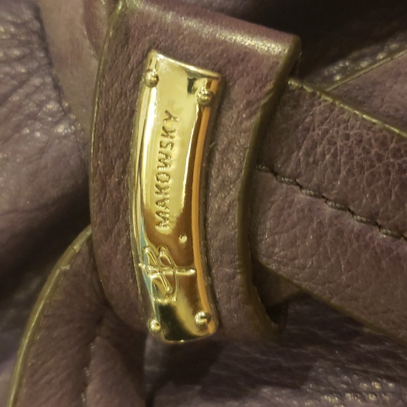 Markowski Deep Purple Leather Handbag, 11" x 16" x 4" - Picture 2 of 7